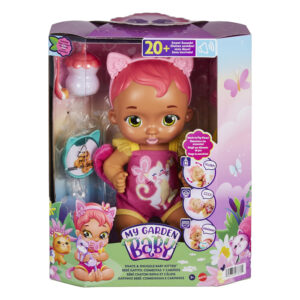 Mattel My Garden Baby: Feed & Change Baby Butterfly Doll – Magenta