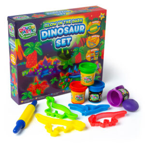Glow In The Dark Dough Dinosaur Set