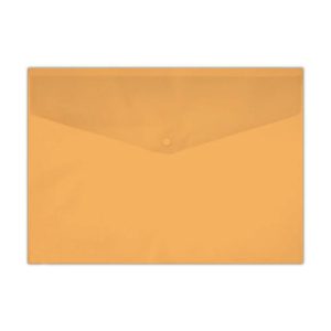 Plastic Folder A4 Clear Bag with Button Orange