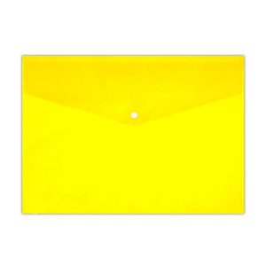 Plastic Folder A4 Clear Bag with Button Yellow